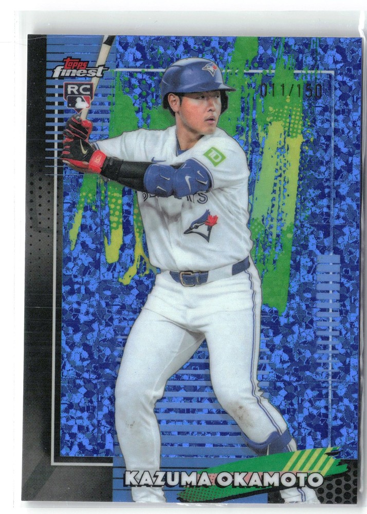 2026 Finest #34 Kazuma Okamoto Blue Mini-Diamond Refractors #/150