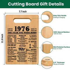 50th Birthday Gifts for Women 11 x 7 inches, Natural Bamboo (Light Brown)