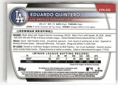 2025 Bowman #CPA-EQ Eduardo Quintero Chrome Prospect Auto Orange Shimmer /25