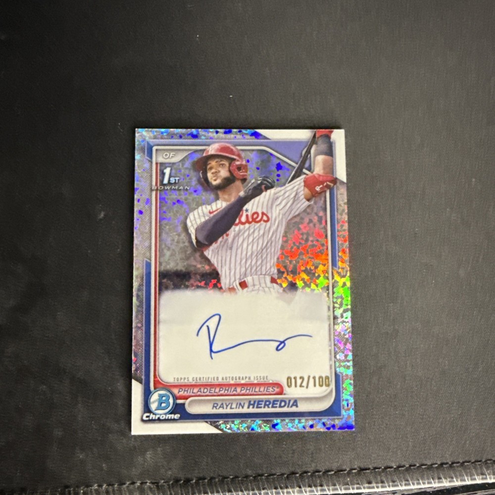 2024 Bowman Chrome Raylin Heredia Mini Diamond Refractor Auto /100 Phillies