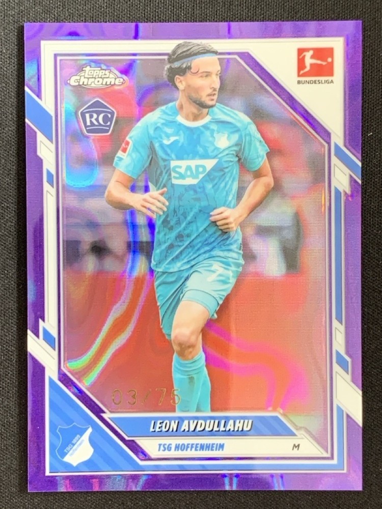 Leon Avdullahu 2025-26 Topps Chrome Bundesliga Purple Lava Base RC /75 #45