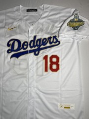 Los Angeles Dodgers Yoshinobu Yamamoto #18 Japanese Spelling Kanji Gold Jersey