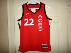 Youth Nike A&rsquo;ja Wilson #22 WNBA Las Vegas Aces Rebel Edition Victory Jersey $90