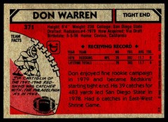 1980 Topps #371 Don Warren – RC – ExMt