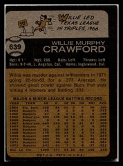1973 Topps #639 Willie Crawford LOS ANGELES DODGERS FREE SHIPPING