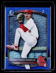 2025 Bowman Draft #BDC-90 Tanner Franklin Chrome Mojo Refractor Blue /150