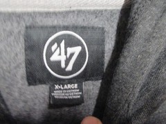 LAS VEGAS RAIDERS (47 BRAND) MENS HOODED SWEATSHIRT (XL) NWT BLACK, WHITE &GRAY
