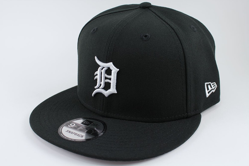 NEW ERA 9FIFTY BASIC SNAPBACK HAT CAP MLB DETROIT TIGERS BLACK/WHITE ADULT MENS