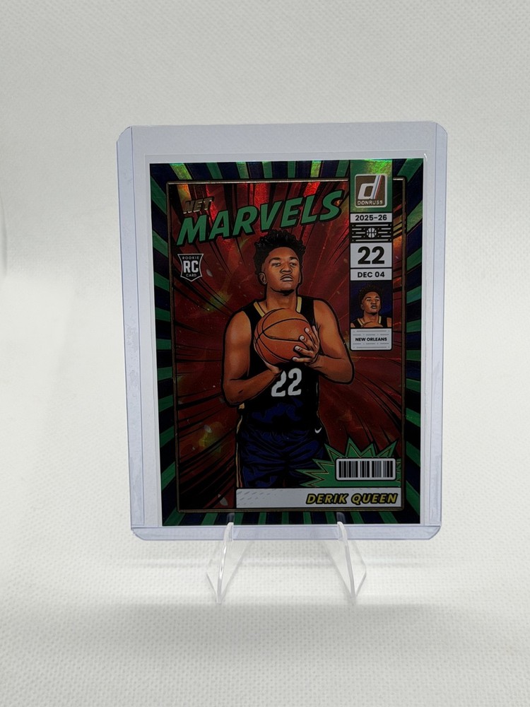 2025-26 Panini Donruss – Net Marvels Derik Queen #2 Holo Green Laser (RC)