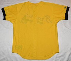 Majestic Street Fashion Retail Atlanta Braves Yellow Jersey XLarge XL Navy Red