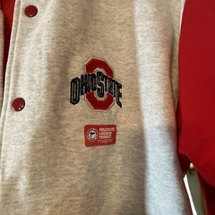 Vtg Fruit of the Loom Ohio State Buckeyes Varsity Jacket Mens Xl Gray Red Logo