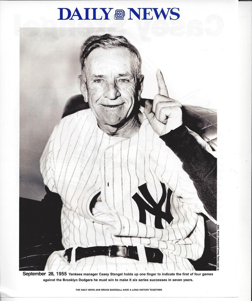 Casey Stengel 2004 Daily News 2 sided Photo 2004 Bill Gallo Cartoon