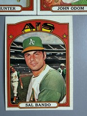1972 Topps A&rsquo;s Lot, /Catfish Hunter, John Odom, Sal Bando No Shipping/Good/VG!