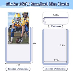 300PCS Trading Card Protectors Hard Plastic Toploaders Clear Sleeves Case Holder