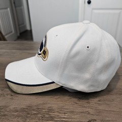 Vintage Notre Dame Strapback Hat Cap 90s White Gold Fighting Irish UND Est 1842