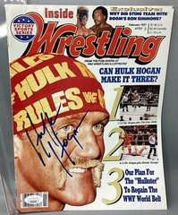 Hulk Hogan Autographed Magazine – Inside Wrestling – JSA Certified