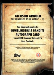 Jackson Arnold 2023 Bowman&rsquo;s Best Wanted Auto Autograph 31/75 Oklahoma Sooners