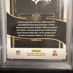 2024 Select Bo Nix Black and Orange Shock Prizm 117 PSA 10 Rookie Graded Broncos