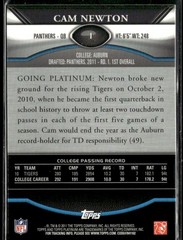 2011 Topps Platinum Cam Newton Rookie HSC