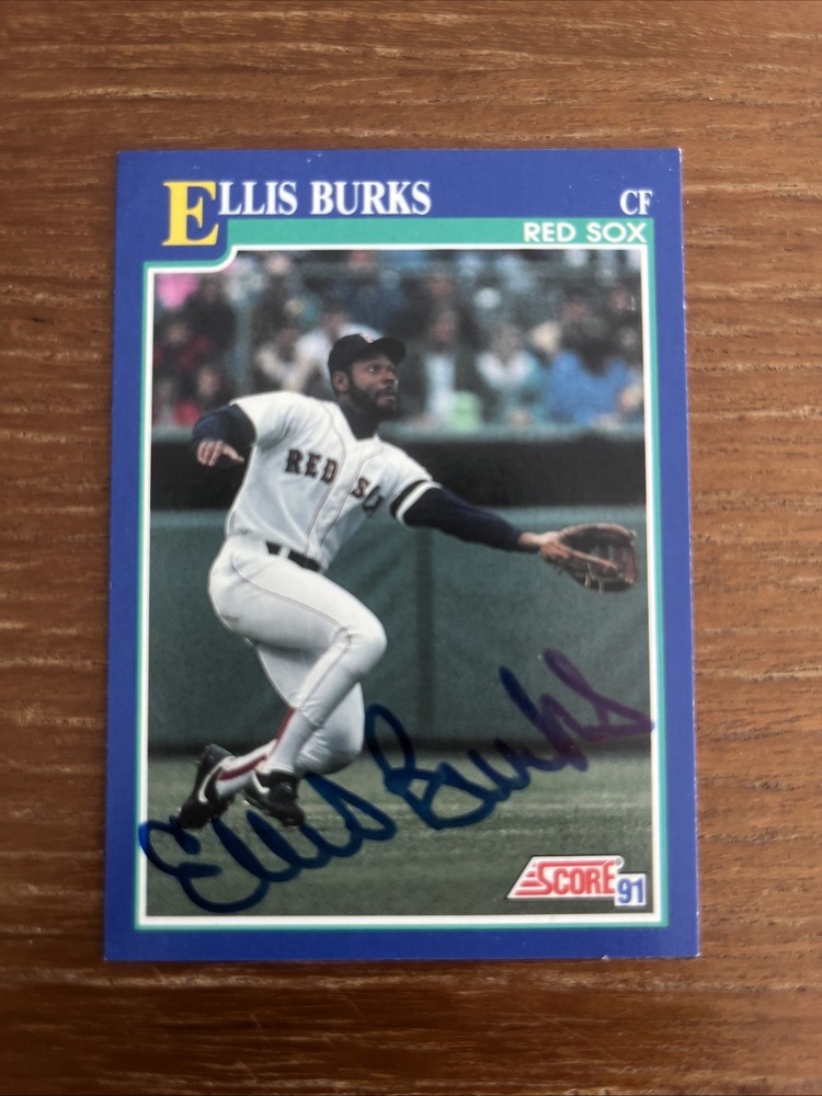 1991 Score #8 ELLIS BURKS Autograph Red Sox…eBay Standard Envelope