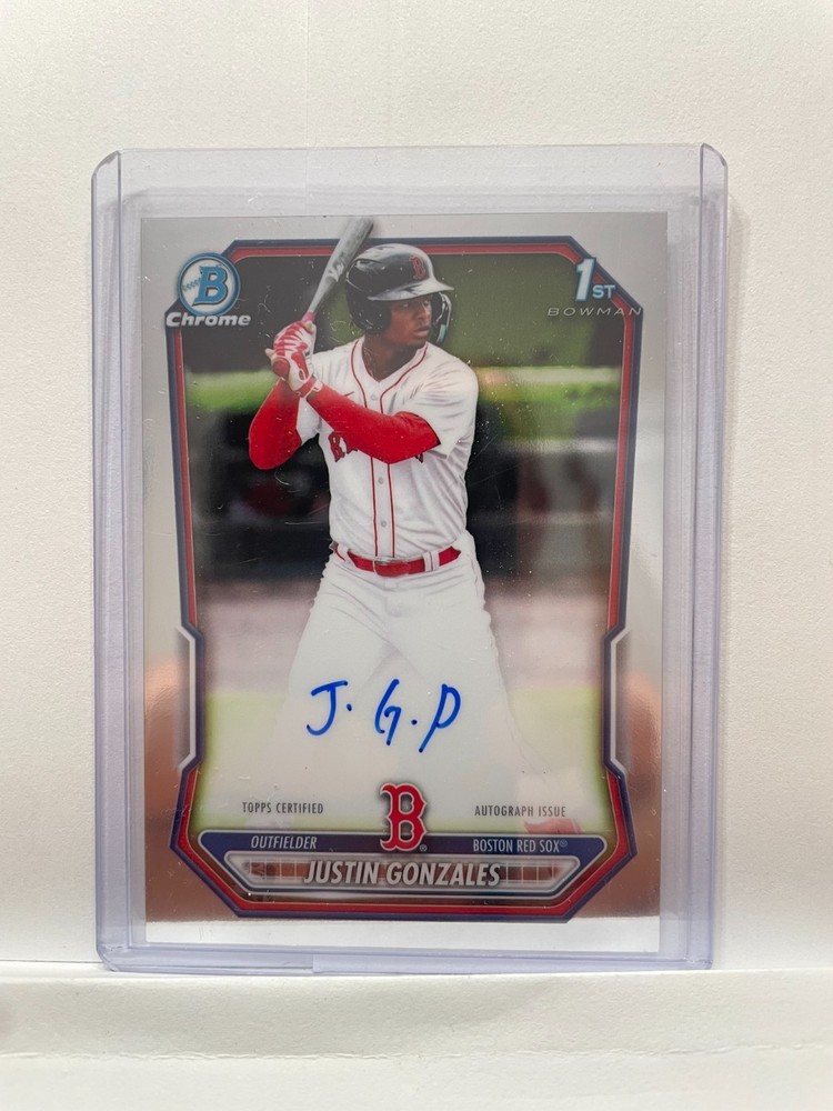 BOWMAN CHROME Autographed Justin Gonzales 1st Bowman No. CPA-JG