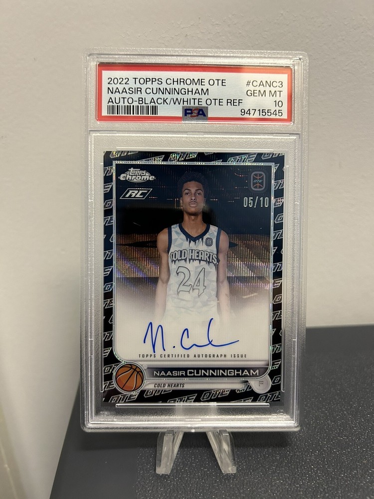 2022 Topps Chrome OTE Naasir Cunningham RC #CA-NC3 Auto Black/White PSA 10 Pop 1