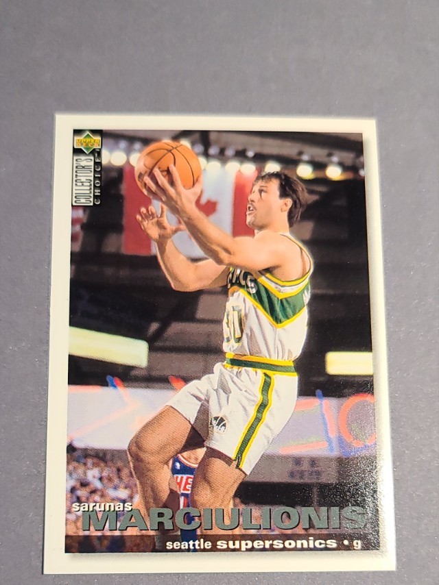 1995 96 Collector&rsquo;s Choice Sarunas Marciulionis Seattle SuperSonics #102