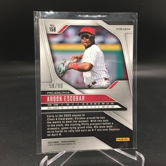 Aroon Escobar 2025 Panini Prizm Red Power Prizms 158 #/99 Philadelphia Phillies