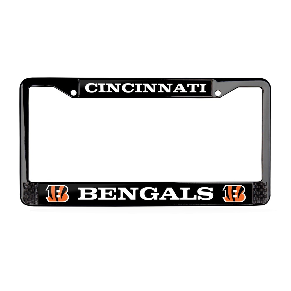 Cincinnati Bengals NFL 3D Polyurethane 2-Hole Black metal License Plate Frame