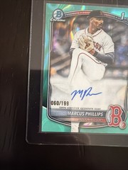 2025 Bowman Draft Marcus Phillips BST Red Sox CPA-MP Aqua Lava /199 1st B Auto