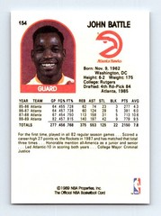 #154 1989-90 Hoops * John Battle RC Atlanta Hawks