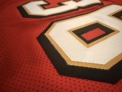 MERTON HANKS SIGNED SF 49ERS JERSEY BECKETT COA 4W294444 « CHICKEN DANCE »