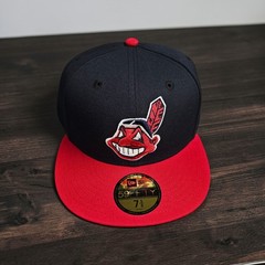 NEW Cleveland Indians Chief Wahoo New Era Fitted Navy/Red 59FIFTY Exclusive NWT