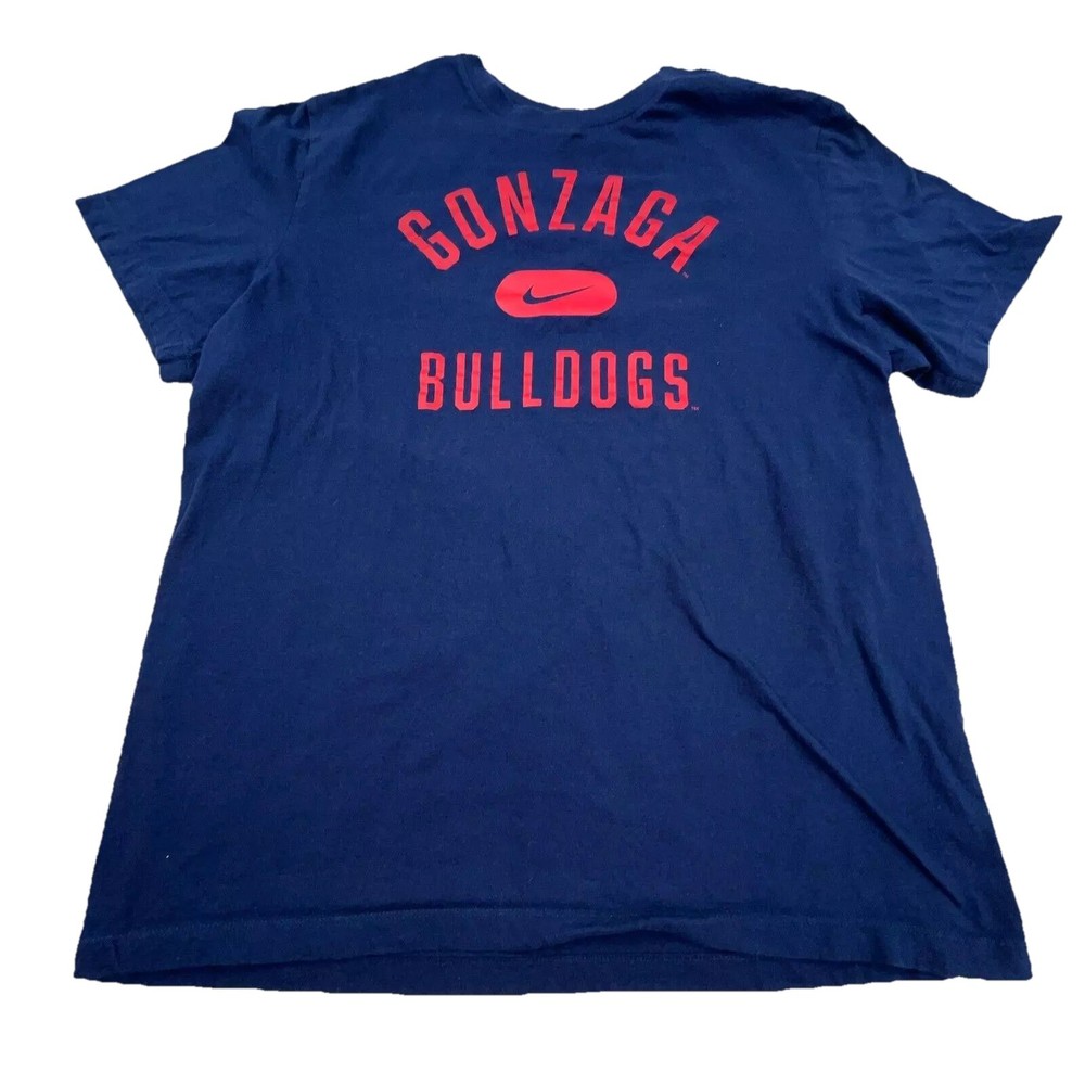 Gonzaga Bulldogs Shirt Men Large Blue Red Nike Tee Center Swoosh Cotton Adult
