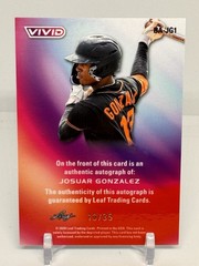 Josuar Gonzalez 2026 Leaf Vivid Auto Teal Lazer /35 Giants Autograph BA-JG1