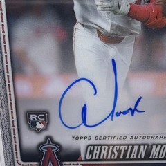2026 Topps Chrome CHRISTIAN MOORE RC Rookie Card On Card Autograph LA Angels