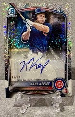 2025 Bowman Draft Kane Kepley 1st Chrome Sparkle Auto /71 #CPA-KK Chicago Cubs
