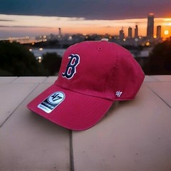 &rsquo;47 Boston Red Sox Clean Up Red Adjustable Strap Hat Dad Cap