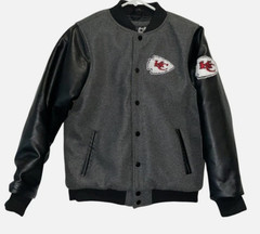 Kansas City Chief Quilt Lined Chenille Logo $155 Varsity Jacket Youth SZ 10-12