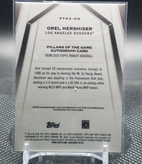 2026 Topps Tribute Orel Hershiser AUTO Pillars of the Game /100 Dodgers