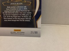 2025 Panini Select – Concourse Jesus Made #20 Blue Pulsar Prizm 21/99 (RC)