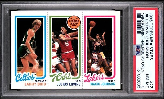 1996 Topps Stars Reprints Johnson Bird Erving #22 Members Only PSA 9