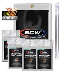 5 BCW Magnetic Card Holders 75 Pt Recessed UV Protection Slab Size 2 1/2 x 3 1/2