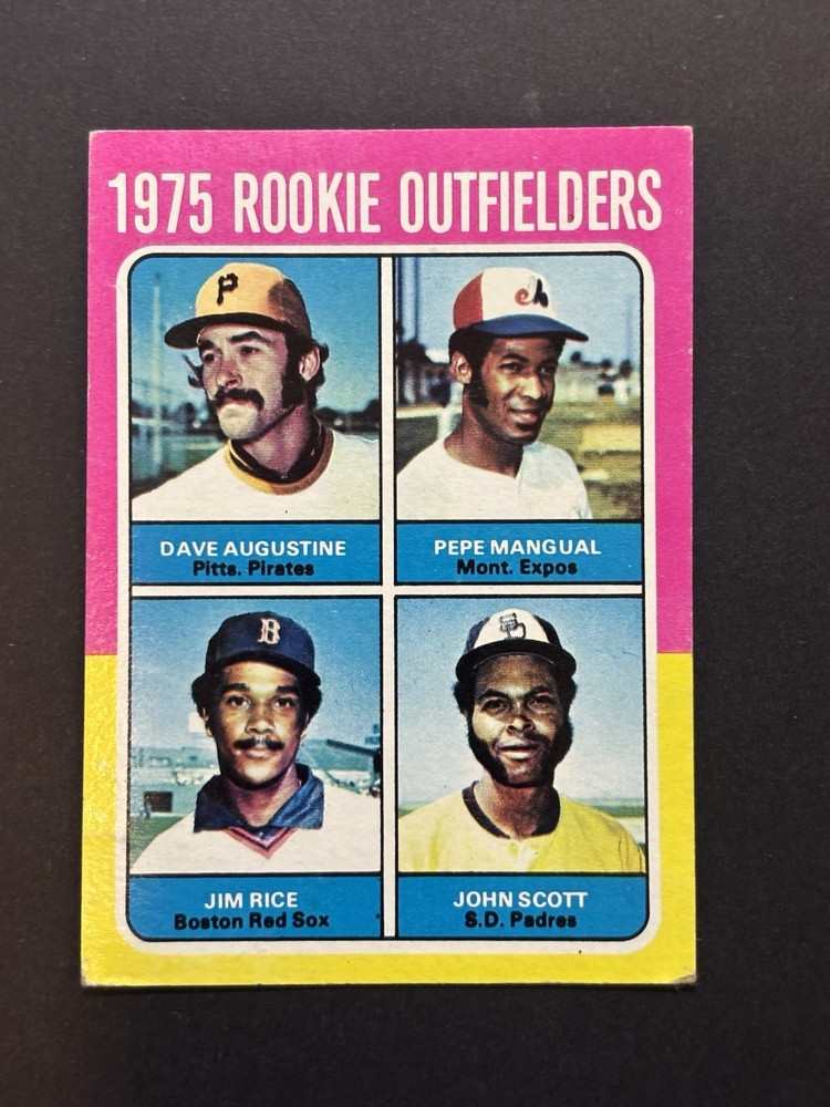 1975 Topps – 1975 Rookie Outfielders Jim Rice, Pepe Mangual, John Scott #616…
