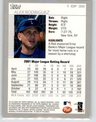 2002 Topps Post – Alex Rodriguez #1 Rangers