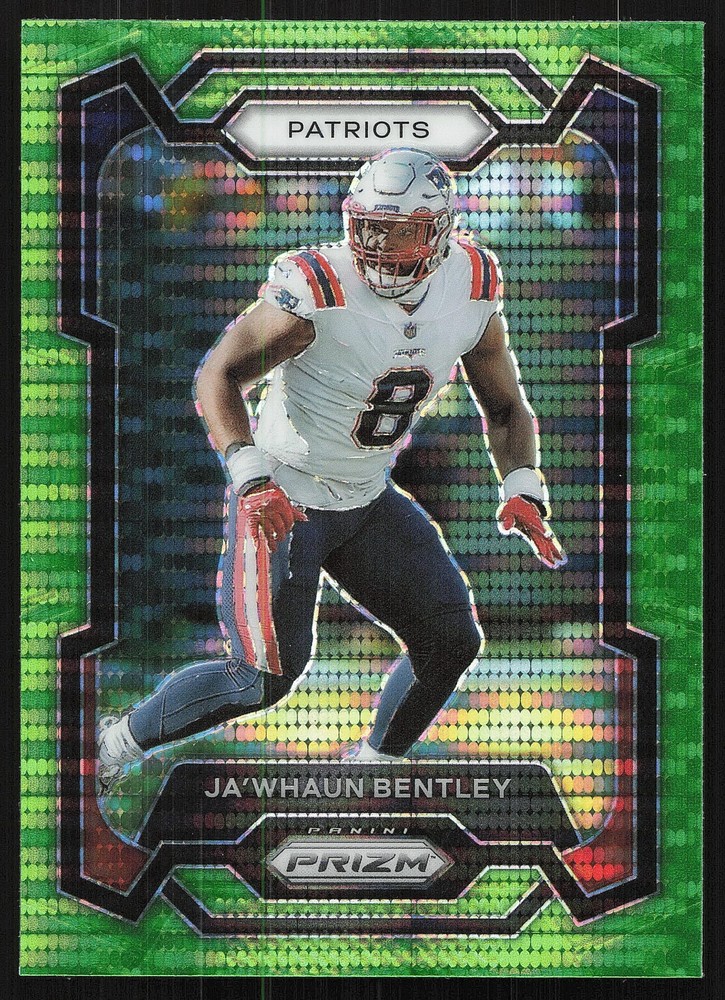 2023 Panini Prizm #202 Ja&rsquo;whaun Bentley Neon Green Pulsar
