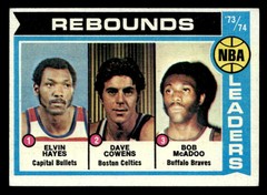 Elvin Hayes / Dave Cowens / Bob McAdoo 1974-75 Topps Reb Ldrs Card #148