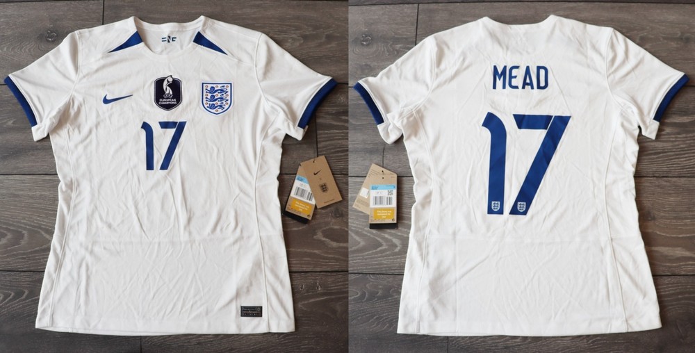 ENGLAND&rsquo;S WOMEN&rsquo;S WORLD CUP 2023 NIKE FOOTBALL SHIRT JERSEY BETH MEAD LADYS M