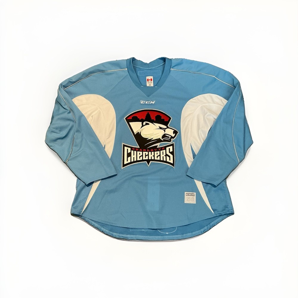 New Baby Blue Authentic CCM Charlotte Checkers Practice Jersey Size 56
