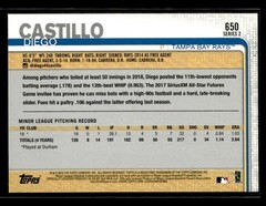 2019 Topps – #650 Diego Castillo RC – Tampa Bay Rays